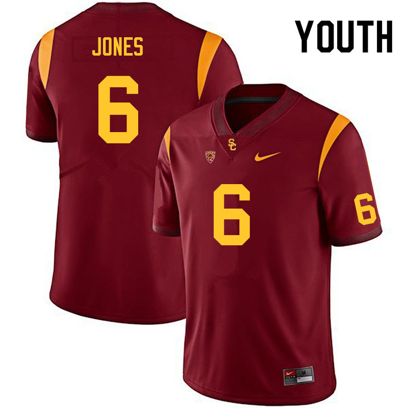 Youth #6 Austin Jones USC Trojans College Football Jerseys Sale-Cardinal